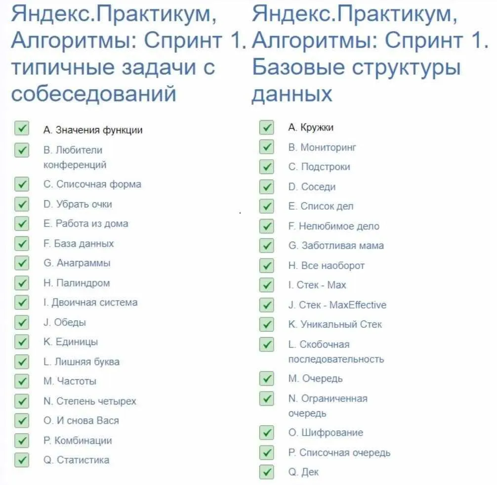 [Яндекс.Практикум] Разбор задач курса «Алгоритмы для разработчиков». Спринт 1