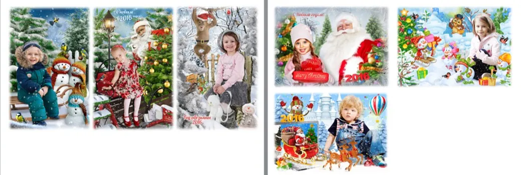 [ctw-design.blogspot] Зимние коллажи для детей, комплект 2 в 1, декабрь 2015