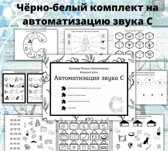Черно-белый комплект на автоматизацию звука С (Регина Набиева)