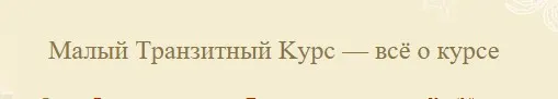 Малый транзитный курс  (Екатерина Луговая)