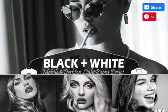 [Creativefabrica] 18 Black+White Lightroom Presets