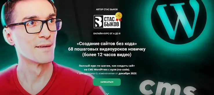 Создание сайтов на WordPress с нуля без кода 2023. Тариф Стандарт (Стас Быков)
