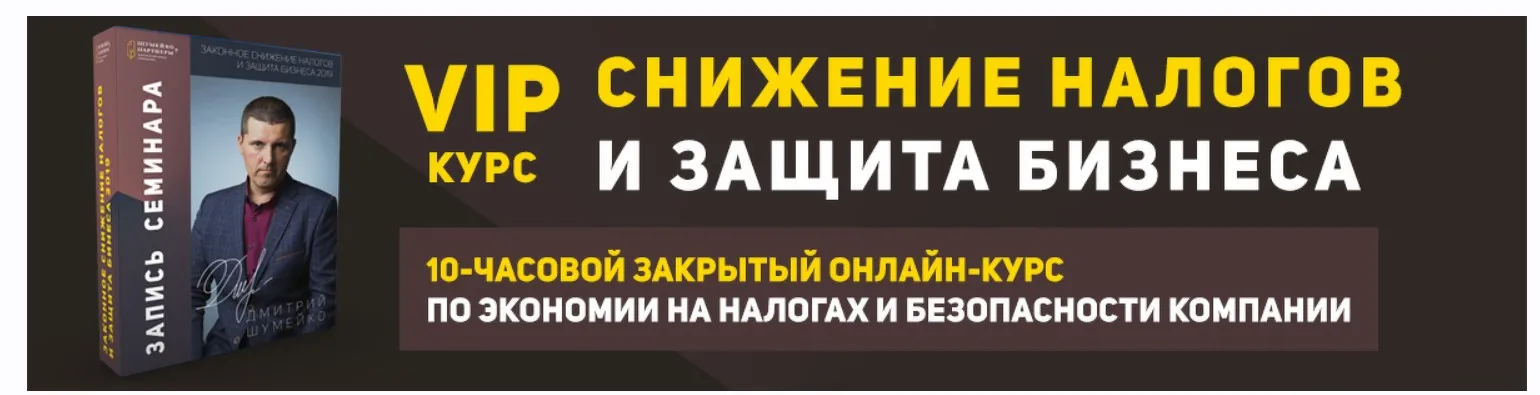 Снижение налогов и защита бизнеса + Бонус. Тариф Vip (Дмитрий Шумейко)