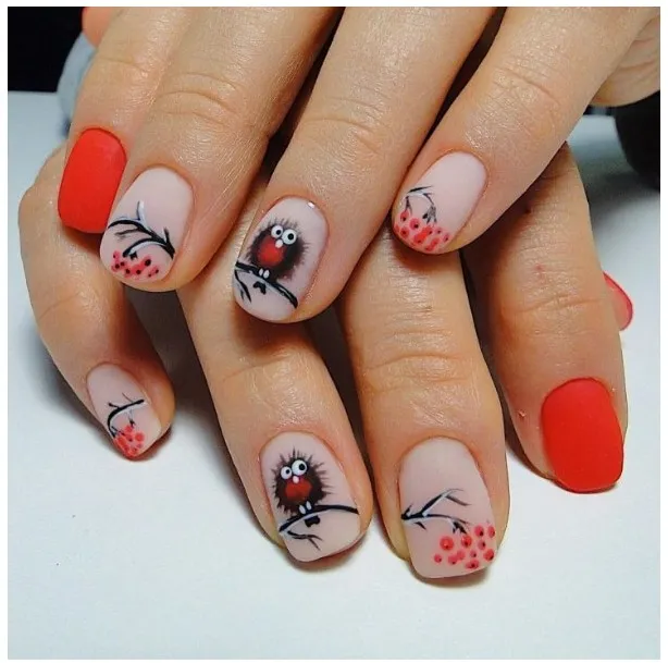 [Parisnail] Новогодние дизайны ногтей: птички (Юлия Кузнецова)