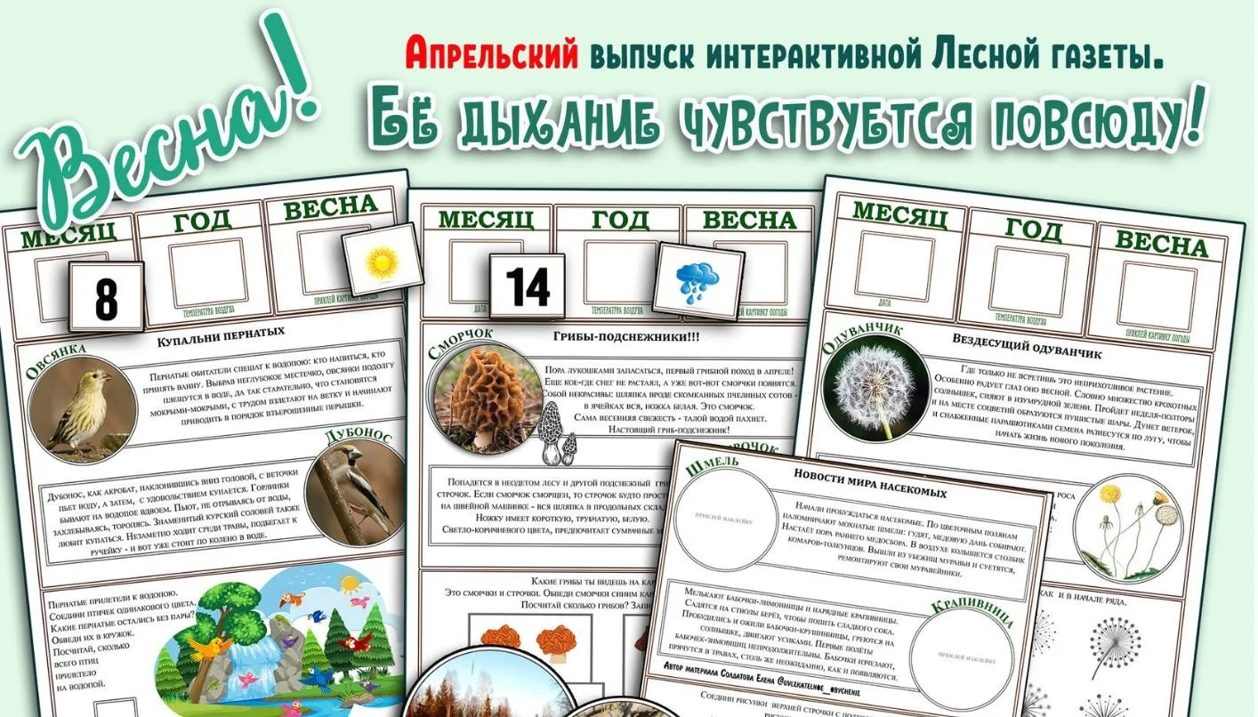 [Увлекательное обучение] Интерактивная Лесная газета. Апрельский выпуск. Весна! Ее дыхание чувствуется повсюду (Елена Солдатова)
