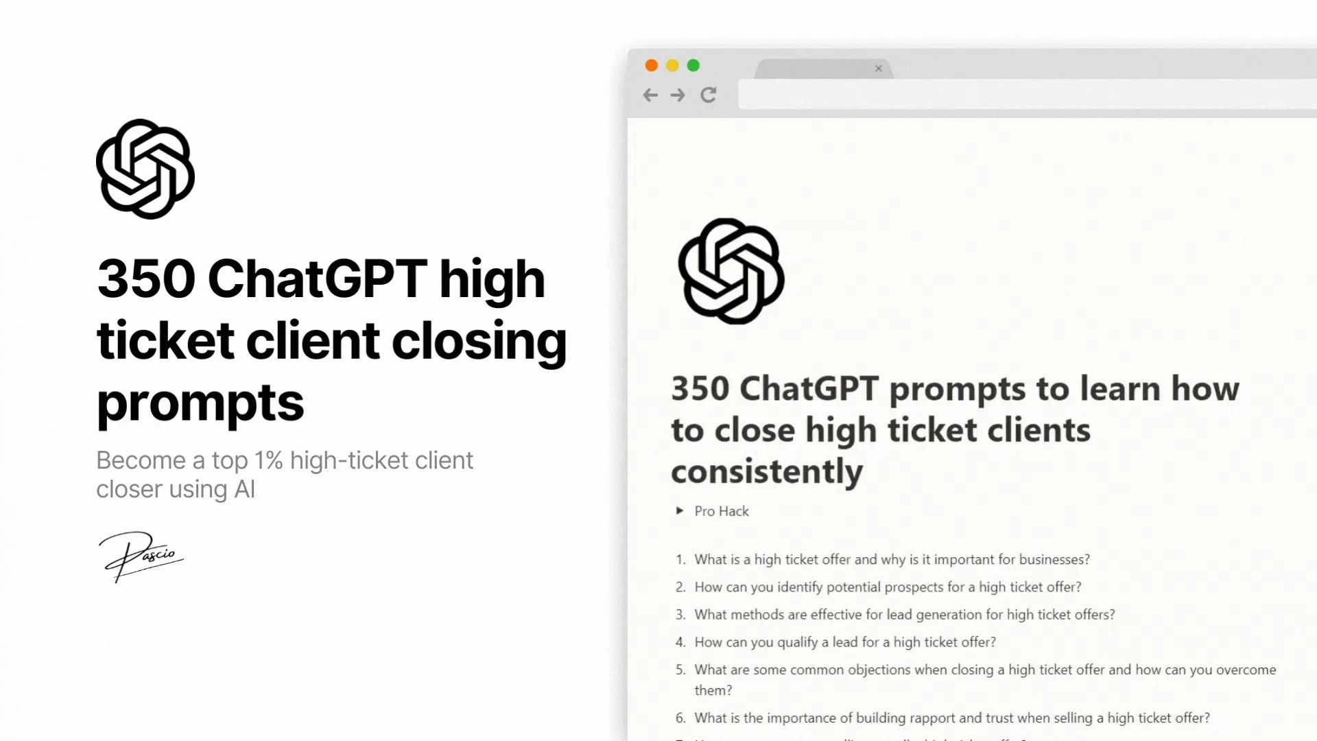 350 запросов ChatGPT для закрытия дорогих клиентов (Pascio)
