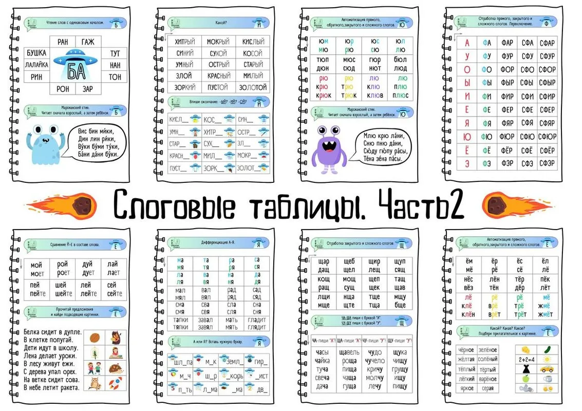 [PRO ОБУЧЕНИЕ чтению] Слоговые таблицы, 2 часть (Ирина Романова)