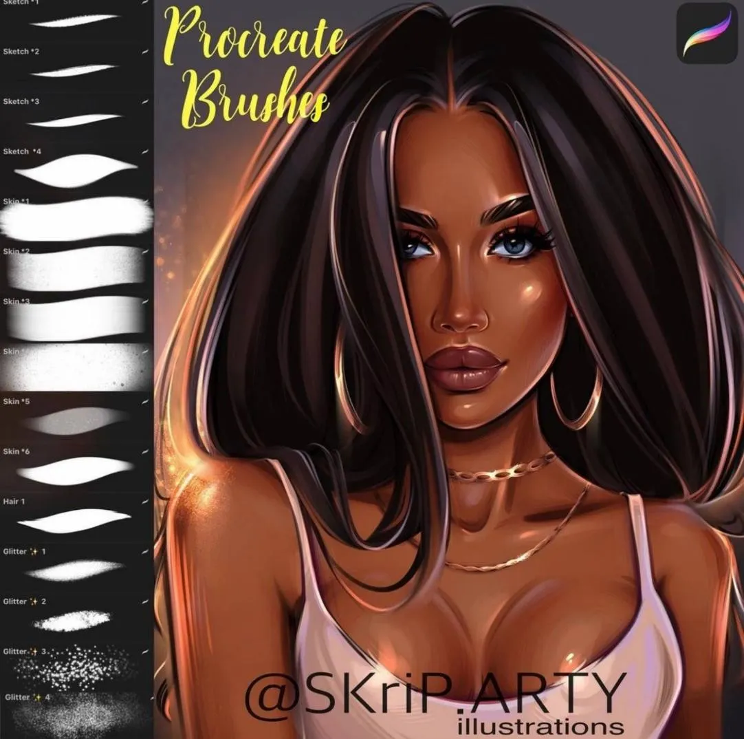 [Skrip.Arty] Procreate Brushes + Tutorial (Евгения Скрипка)