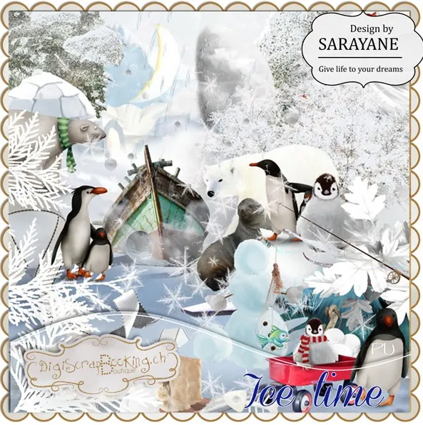 Новогодняя фотокнига. Ice time (Digiscrapbooking)