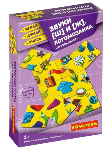[Bondibon] Логомозаика, звуки (Ш) и (Ж) - настольная игра