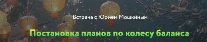 Постановка планов по колесу баланса (Юрий Мошкин)