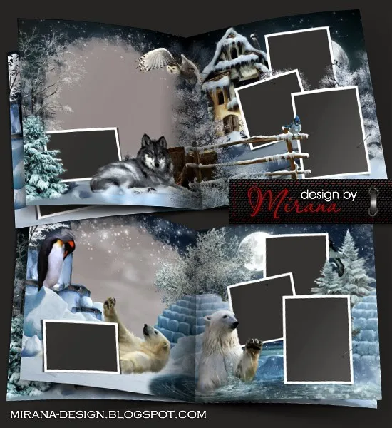 [design by Mirana] Выпускной альбом для детского сада. Зимняя фотокнига. Необыкновенные встречи, шаблон № 84 (mirana-design)