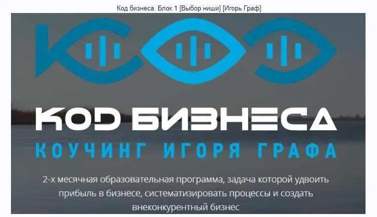 Код бизнеса. Блок 1 [Выбор ниши] (Игорь Граф)