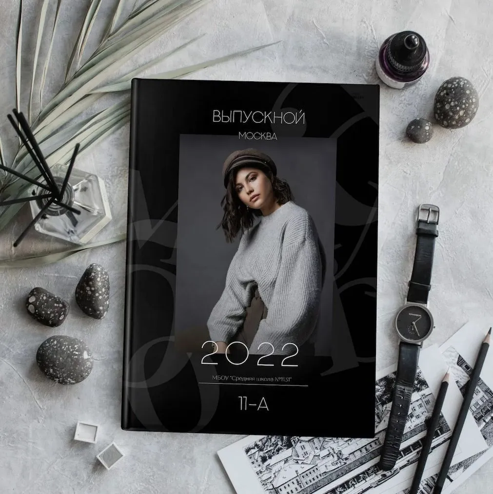 [Mirramian.Art] Шаблон выпускной фотокниги Дизайн «Черный» (Ксения Фёдорова)