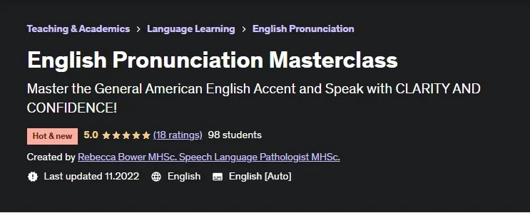 [Udemy] English Pronunciation Masterclass (Rebecca Bower)