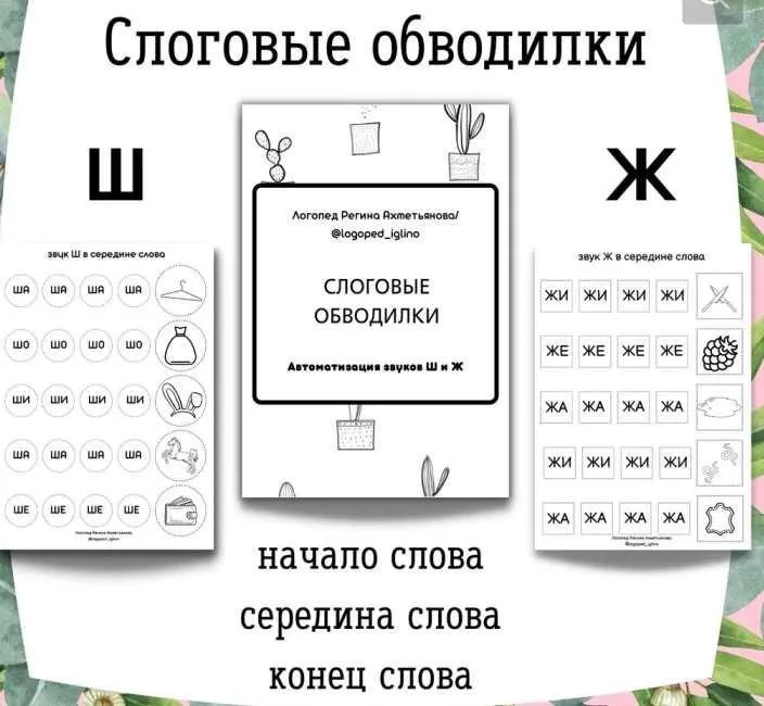 Слоговые обводилки. Автоматизация звуков Ш и Ж (Регина Набиева)