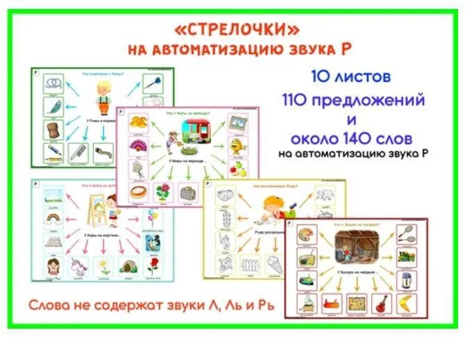 [razvdeteimsk] Логопедические игры и пособия. «Стрелочки» на звук Р (Наталья Грицуник)