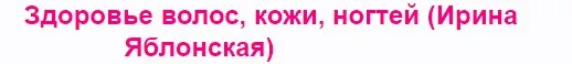Здоровье волос, кожи, ногтей (Ирина Яблонская)