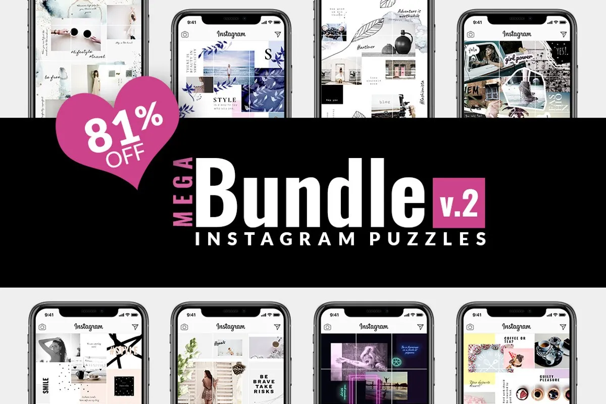 [creativemarket] Mega Bundle v. 2 Instagram Puzzle