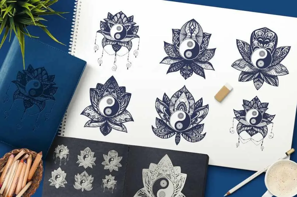 [Envato Market] Инь Ян в лотосе