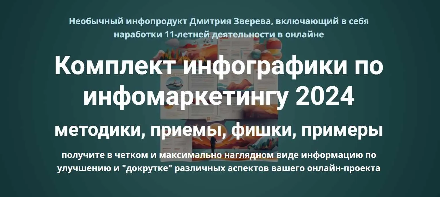 Комплект инфографики по инфомаркетингу 2024 (Дмитрий Зверев)