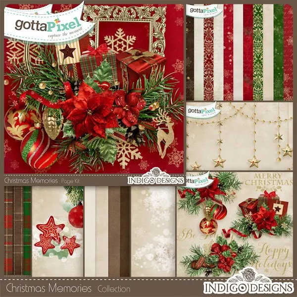 [pickleberrypop] Скрап-набор Christmas Memories Collection with FWP by Indigo Designs/Коллекция рождественских воспоминаний от FWP от Indigo Designs
