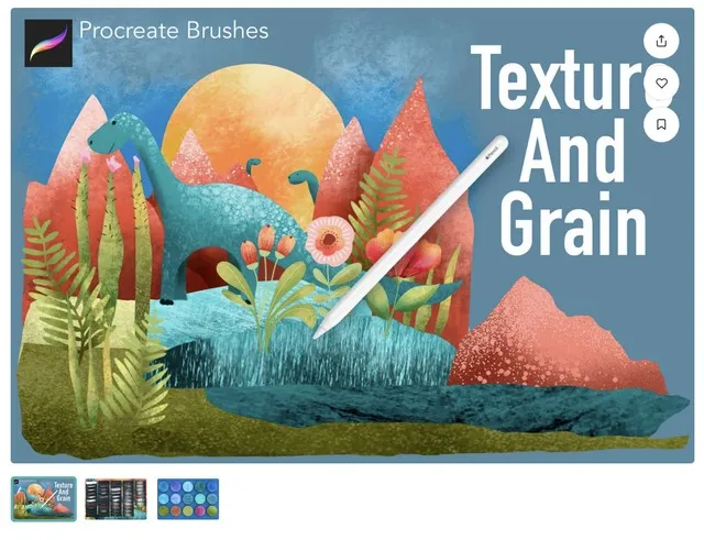 [CreativeMarket] Кисти для рисования текстурTexture & Grain Procreate Brushes (Mels Brushes)