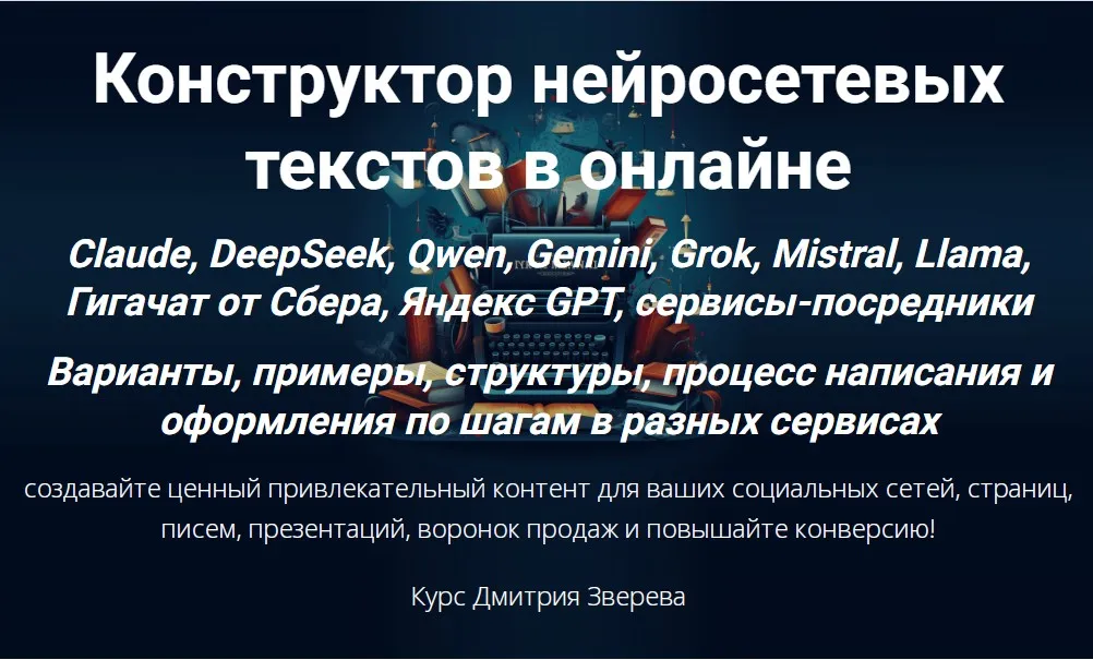 Конструктор нейросетевых текстов в онлайне (Дмитрий Зверев)