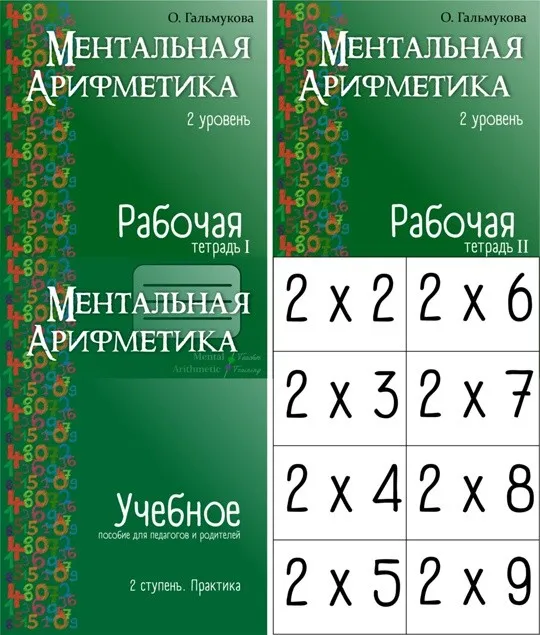 Комплект пособий 2 уровень. Отрицательные числа. Ментальная арифметика (Ольга Гальмукова)