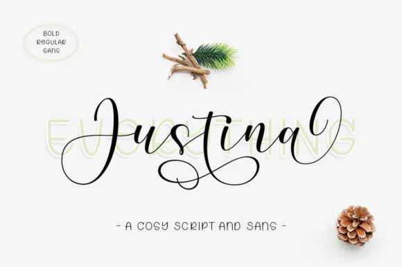 [Creativefabrica] Justina Duo Font. Шрифт