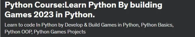 [Udemy] Курс Python: изучите Python, создавая игры на Python (Temotec Learning Academy)