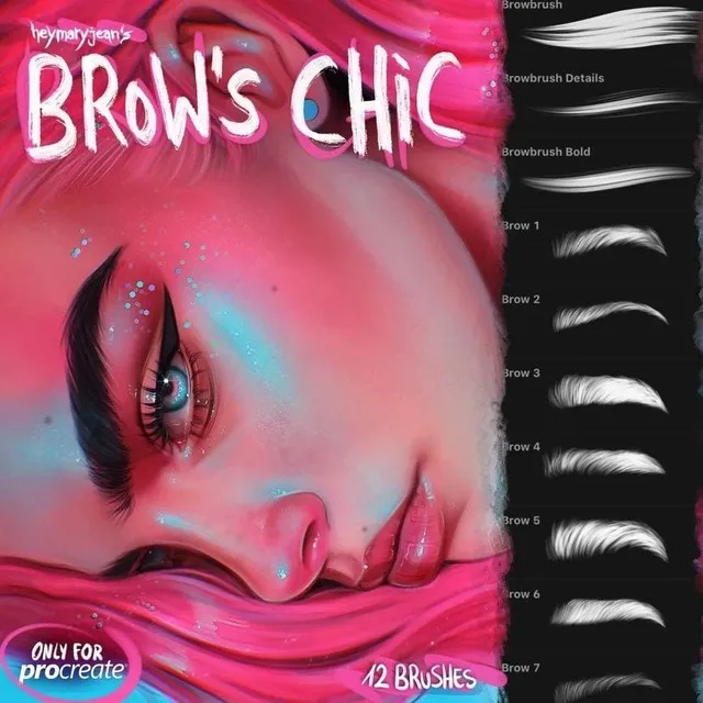 Набор кистей Brow's Chic для Procreate ( heymaryjean )