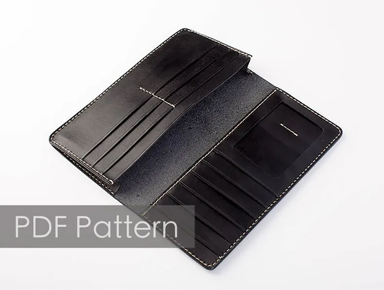 Выкройка простого кожаного бумажника «Leather long wallet» (LeatherDIYStudio)
