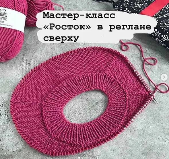 [Вязание] Мастер-класс «Росток» в реглане сверху (bydashylia)