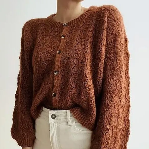 [Вяжи.ру] Вязаный спицами ажурный кардиган Pierre Cardigan (Johanna Gehrisch)