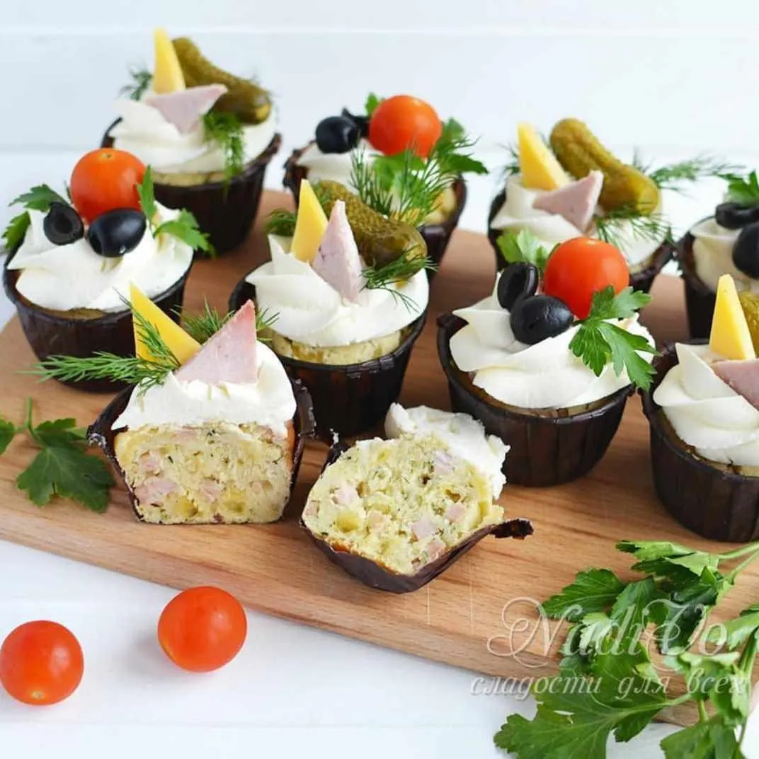 [nadivo_sweet] Закусочные капкейки с ветчиной и сыром (Надин Ермолович)