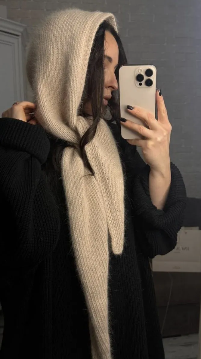 [grenka87knit] Капор лицевыми (Вероника Елевич)