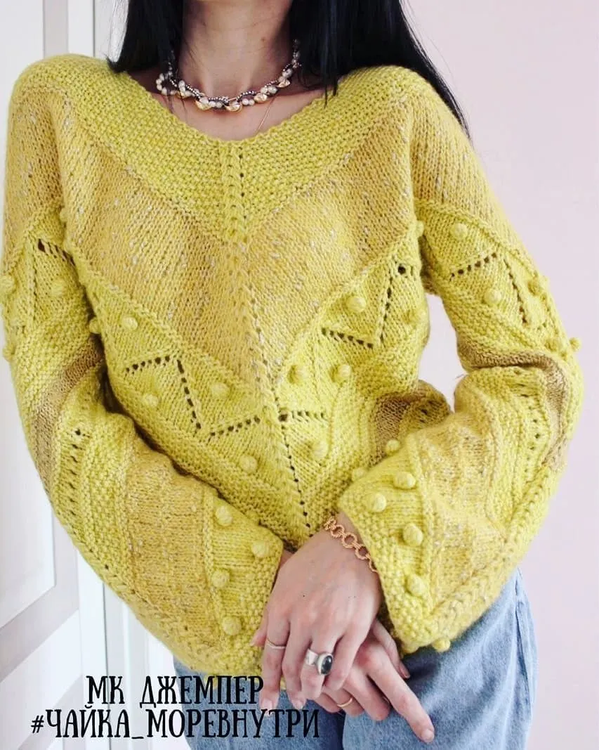 [knit_pattern] Джемпер Чайка_море внутри (Сабина Гюльмагомедова)