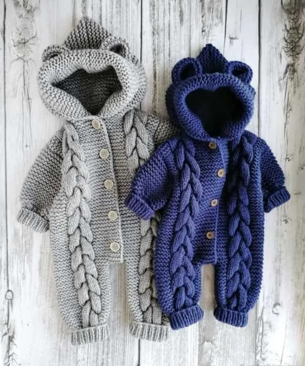 Мастер-класс: Вязаный комбинезон с ушками детский. Спицы (knitting.pattern)