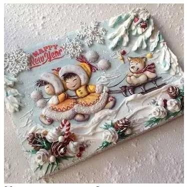 [family_desserts] Новогодняя открытка. МК по росписи пряников (Евгения Локтева)