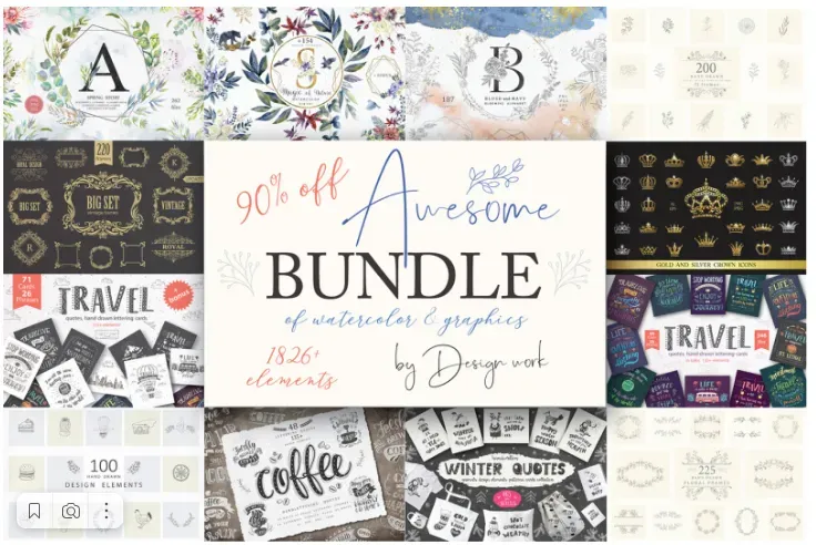[TheHungryJpeg] Невероятный набор графики / Awesome Bundle by Design Work