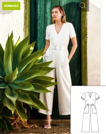 [burdastyle] Комбинезон с широкими брюками №107 - выкройка из Burda