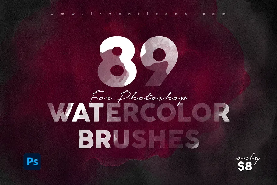 [CreativeMarket] 89 Watercolour photoshop Brushes (ScaryClown)