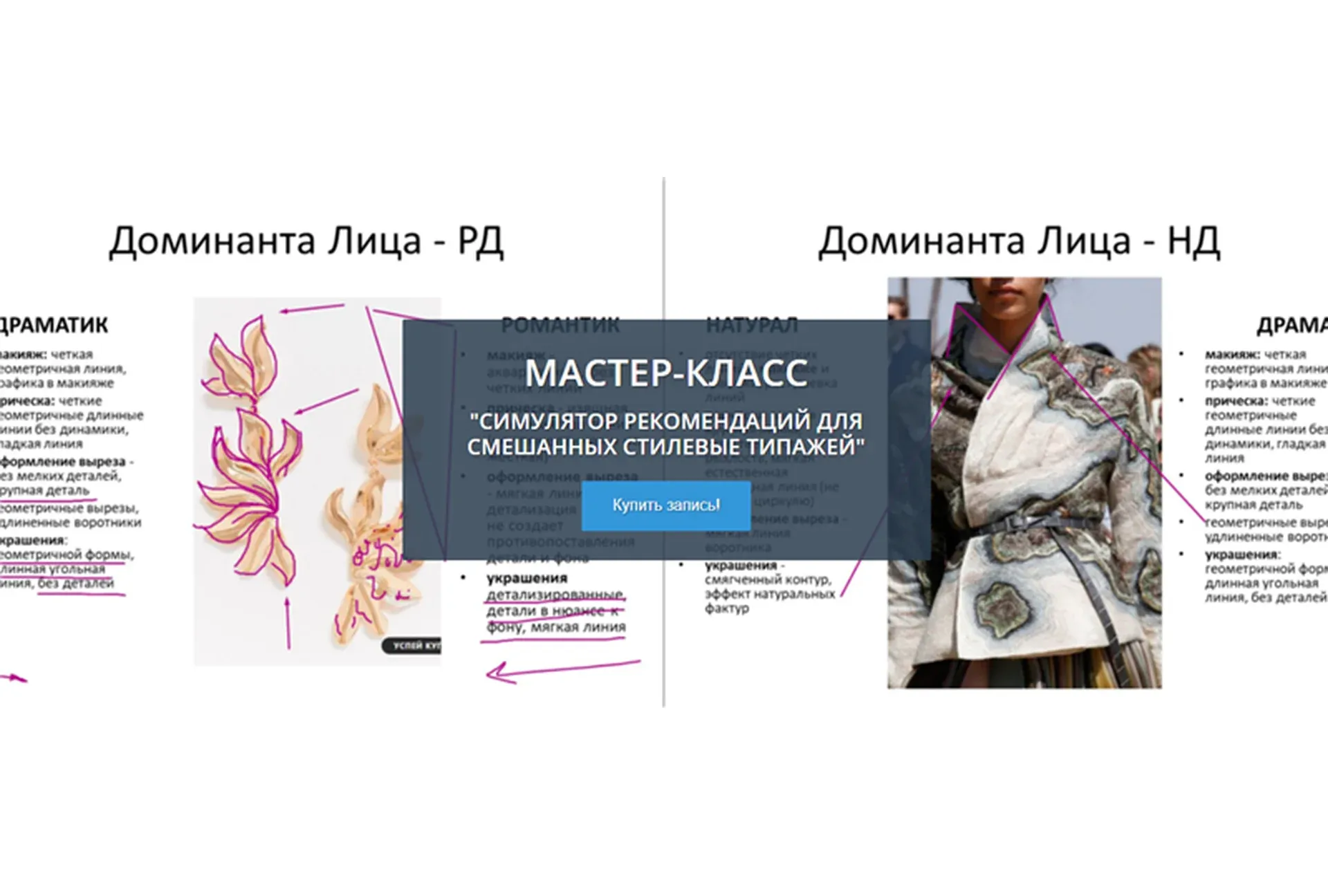[Свое лицо] Симулятор рекомендаций для смешанных стилевые типажей (Татьяна Маменко)