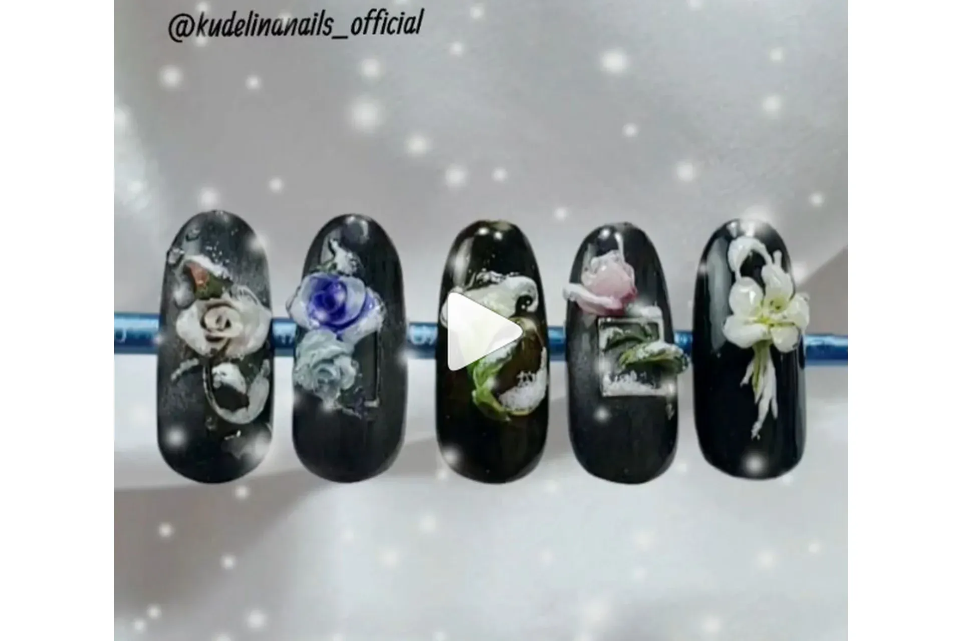 [kudelinanails_official] Замерзшие цветы  (Юлия Куделина)