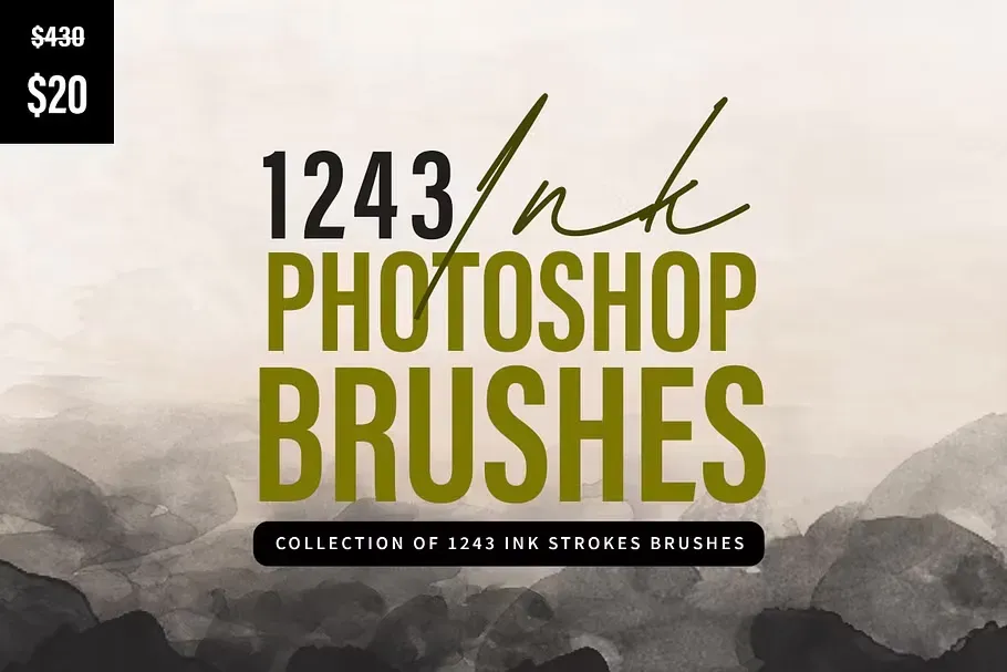 [CreativeMarket] 1243 Ink Stroke Brushes - Photoshop (ScaryClown)