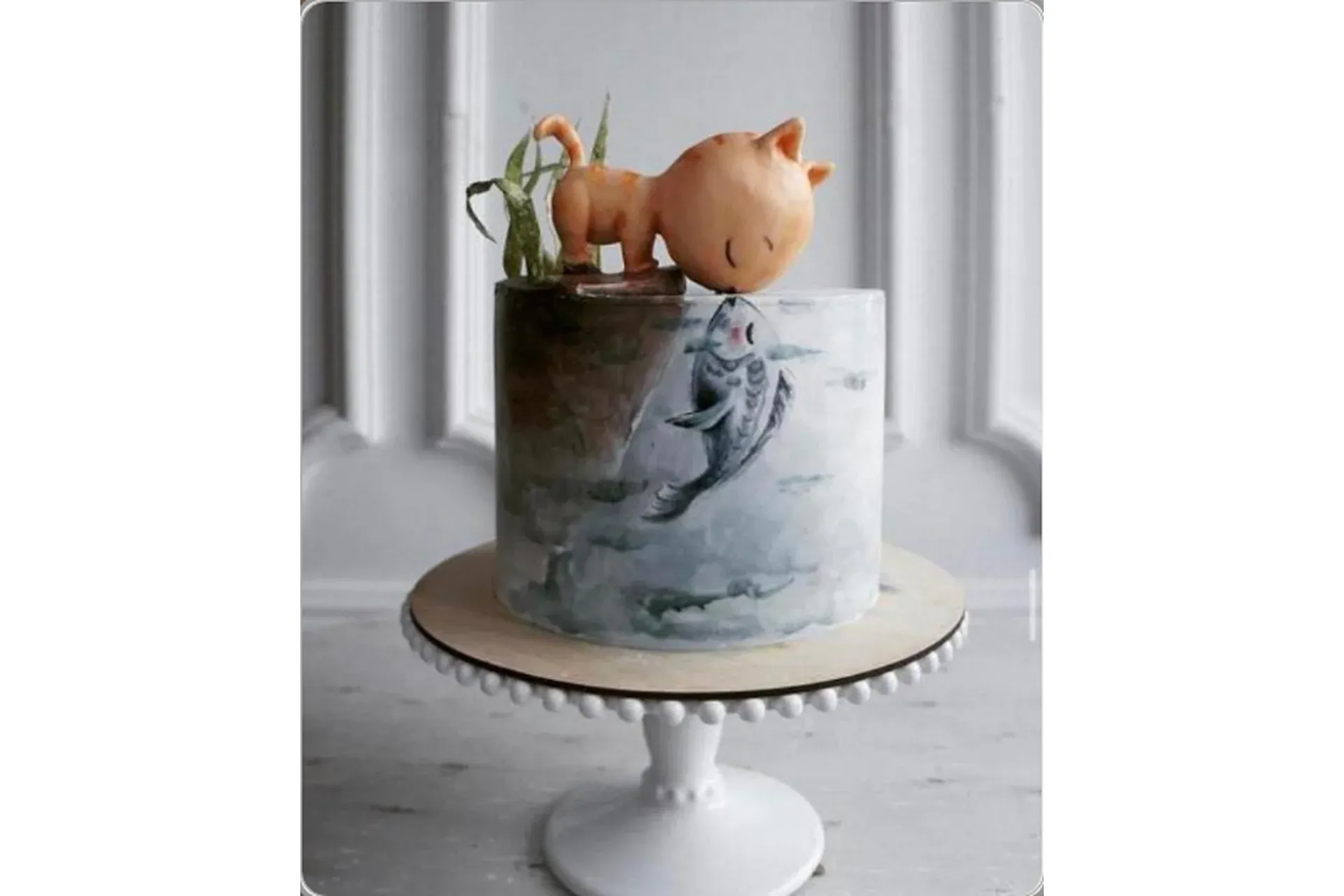 [Gnut Cake School] Изготовление и роспись торта «Кот и рыбка» (Елена Гнут, Екатерина Герасимова)