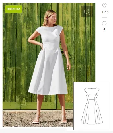 [burdastyle] Платье с расклешенной юбкой №114 - выкройка из Burda