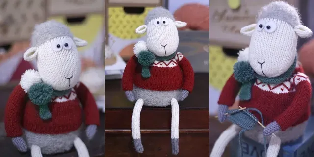 [Вяжи.ру] Вязаная спицами овечка Christmas Sheep Simon (Ngoc Vu)