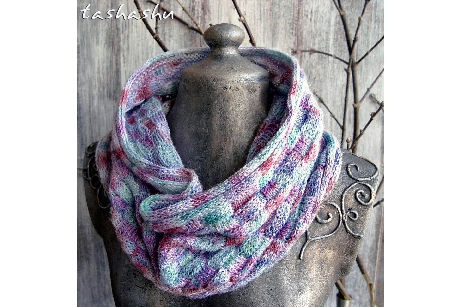 Снуд капюшон Braided Imitate Entrelac (Светлана Гордон)